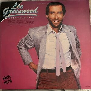 Lee Greenwood Greatest Hits Vinyl Album - Pink Cover 1985 vintage exc condition
